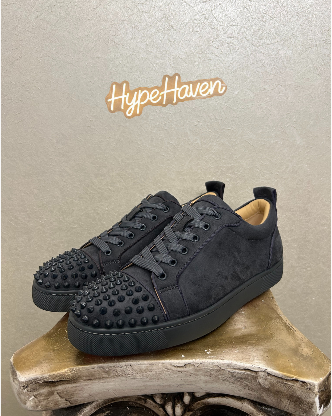 Louboutin Gray Velour