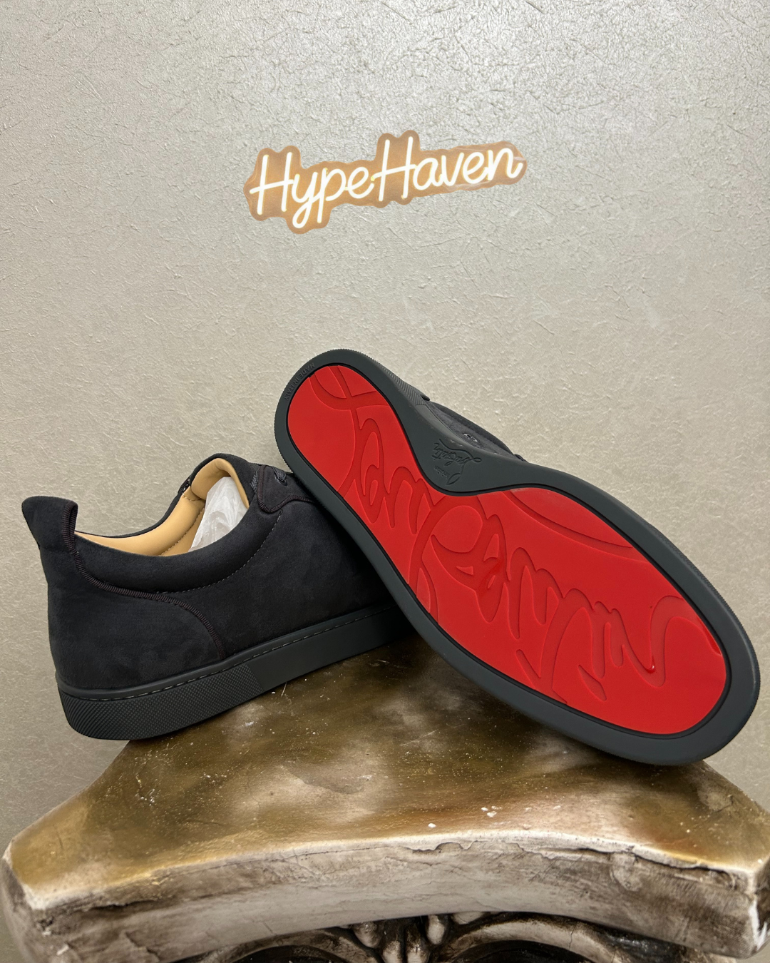 Louboutin Gray Velour