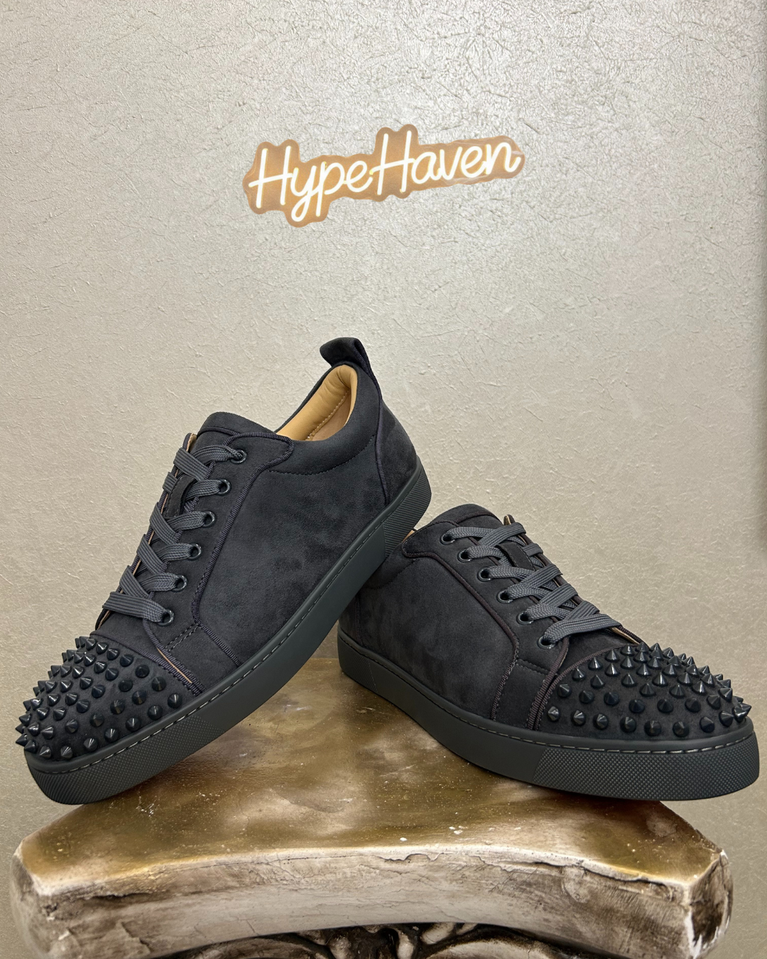 Louboutin Gray Velour